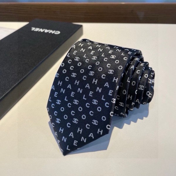 ❤CHANEL  MENS  NECKTIE BLACK -  샤넬 남성용 넥타이 블랙 CHAN0001