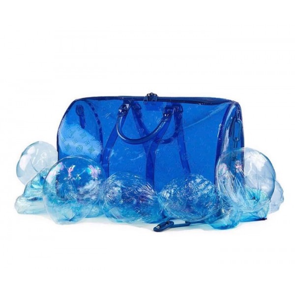❤Louis Vuitton 2019 PVC Keepall Bandouliere Bag,50cm - 루이비통 2019 PVC 키폴 반둘리에 남여공용 여행가방,M53271,LOUB1275 ,50 cm,블루