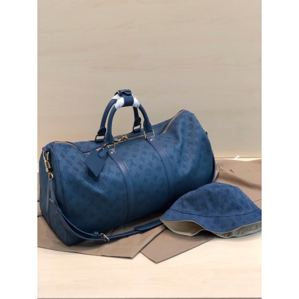 ❤Louis Vuitton 2019 Denim Monogram Bag,50cm - 루이비통 2019 데님 모노그램 남여공용 여행가방,M44645,LOUB1359 ,50 cm,블루