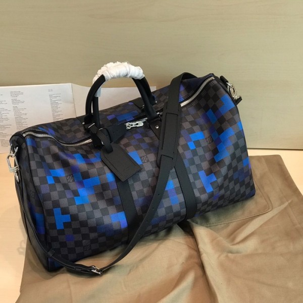 ❤Louis Vuitton 2019 Damier Graphite Bag,50cm - 루이비통 다미에 그라피티 남여공용 여행가방,N40080,LOUB1372,50cm,블랙(블루)
