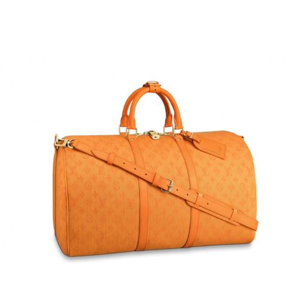 ❤Louis Vuitton 2019 Denim Monogram Bag,50cm - 루이비통 2019 데님 모노그램 남여공용 여행가방,M44645,LOUB1437 ,50 cm,옐로우오렌지