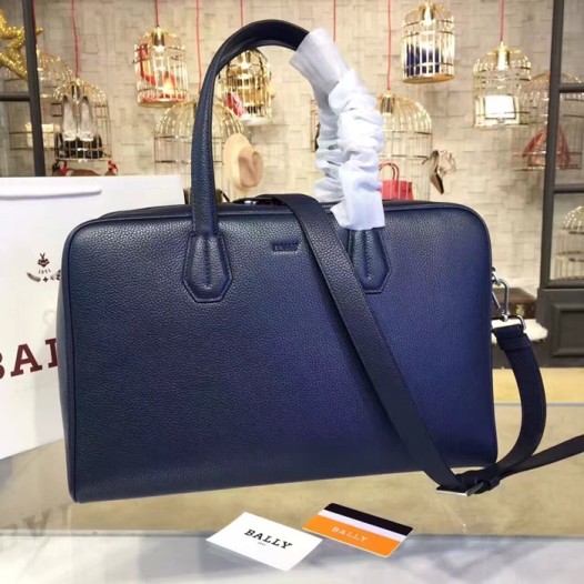 ❤Bally 2019  Leather Tote Shoulder Bag,42cm  - 발리 2019  레더 남성용 토트 숄더 여행가방 BALB0112,42cm,네이비