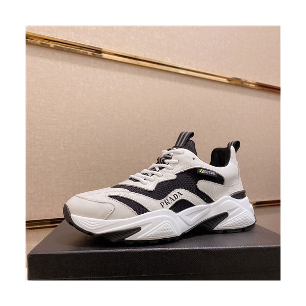 ❤Prada 2021 Men's Leather Running Shoes - 프라다 2021 남성용 레더 런닝슈즈,Size(240-270),PRAS0675,화이트