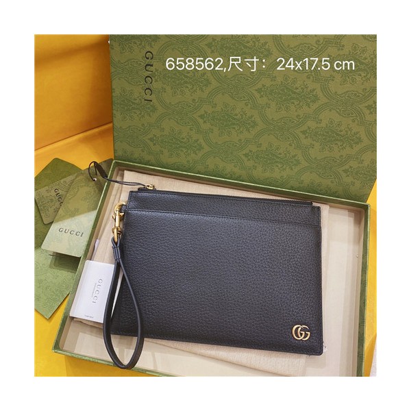 ❤[구찌]Gucci 2021 Men's Leather Clutch Bag,23cm,GUB1314 - 구찌 2021 남성용 레더 클러치백,23cm,블랙