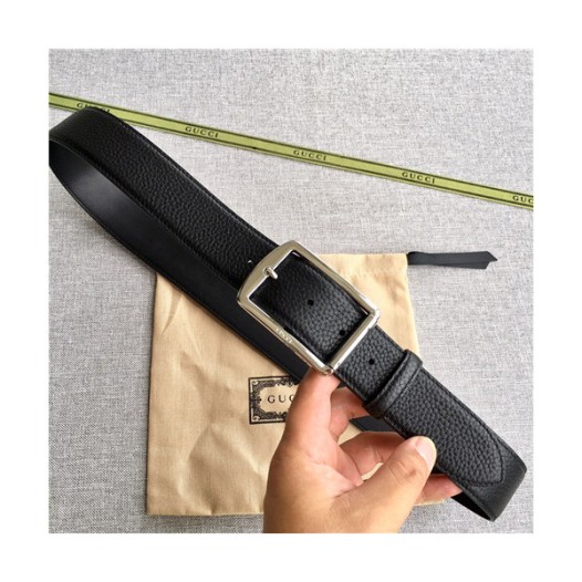 ❤Gucci 2021 Men's Leather Belt,3.8cm,GUBT0221 - 구찌 2021 남성용 레더 벨트,3.8cm, 블랙