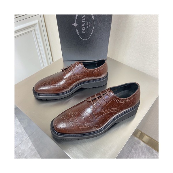 ❤Prada 2021 Men's Leather Derby Shoes,PRAS0806 - 프라다 2021 남성용 레더 더비슈즈,Size(240-270),브라운