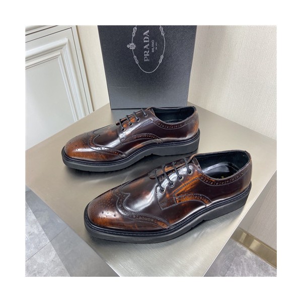 ❤Prada 2021 Men's Leather Derby Shoes,PRAS0807 - 프라다 2021 남성용 레더 더비슈즈,Size(240-270),브라운