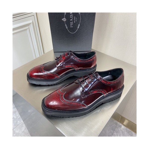 ❤Prada 2021 Men's Leather Derby Shoes,PRAS0808 - 프라다 2021 남성용 레더 더비슈즈,Size(240-270),레드
