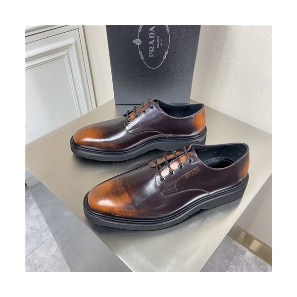 ❤Prada 2021 Men's Leather Derby Shoes,PRAS0809 - 프라다 2021 남성용 레더 더비슈즈,Size(240-270),브라운