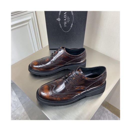 ❤Prada 2021 Men's Leather Derby Shoes,PRAS0812 - 프라다 2021 남성용 레더 더비슈즈,Size(240-270),브라운