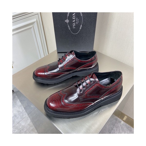 ❤Prada 2021 Men's Leather Derby Shoes,PRAS0813 - 프라다 2021 남성용 레더 더비슈즈,Size(240-270),레드