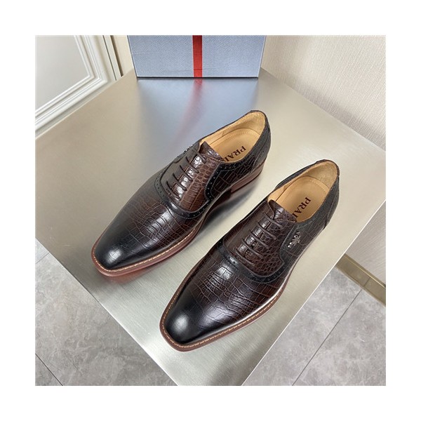 ❤Prada 2021 Men's Leather Oxford Shoes,PRAS0815 - 프라다 2021 남성용 레더 옥스퍼드 슈즈,Size(240-270),브라운