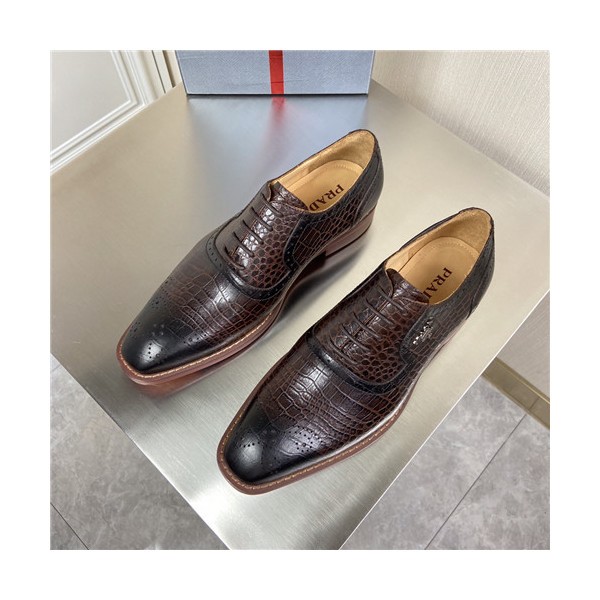 ❤Prada 2021 Men's Leather Oxford Shoes,PRAS0817 - 프라다 2021 남성용 레더 옥스퍼드 슈즈,Size(240-270),브라운