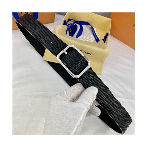 ❤Louis Vuitton 2021 Men's Leather Belt,3.5cm,LOUBT0228 - 루이비통 2021 남성용 레더 벨트,3.5cm,블랙