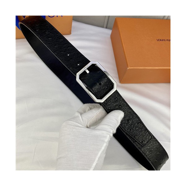 ❤Louis Vuitton 2021 Men's Leather Belt,3.5cm,LOUBT0229 - 루이비통 2021 남성용 레더 벨트,3.5cm,블랙