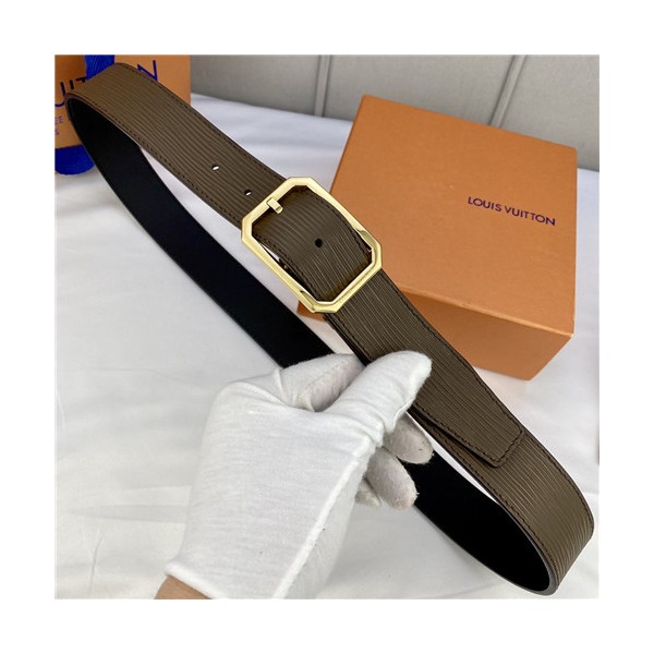 ❤Louis Vuitton 2021 Men's Leather Belt,3.5cm,LOUBT0231 - 루이비통 2021 남성용 레더 벨트,3.5cm,카키