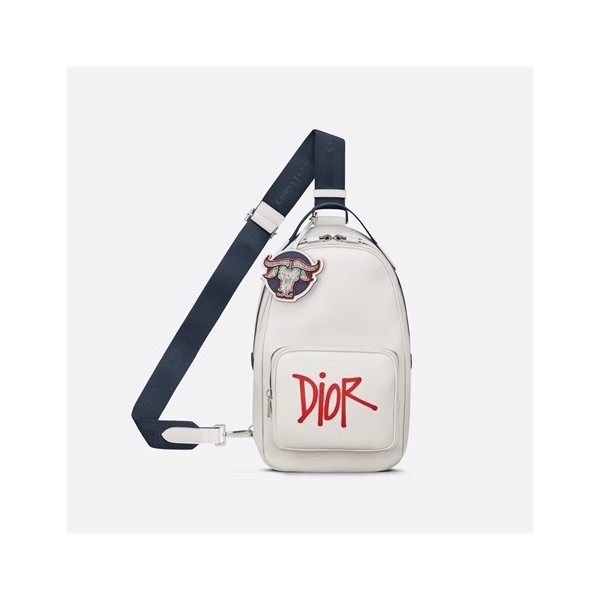 ❤디올 남성 로고 화이트 새들백 - Dior Mens White Saddle Bag - dio01821x
