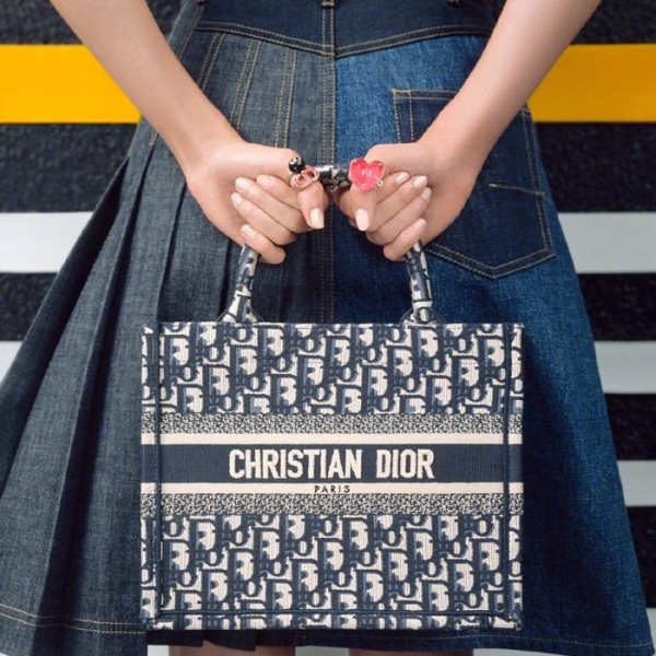 ❤디올 여성 네이비 북토트 - Womens Navy Book Tote - dio01909x