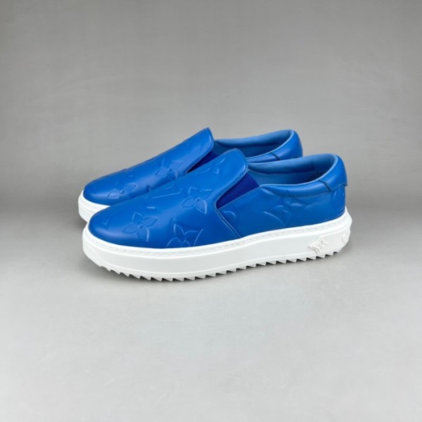 ❤루이비통 남/녀 모노그램 블루 로퍼 - Unisex Blue Loafer - lou05035x