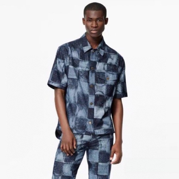 ❤루이비통 남성 블루 반팔 셔츠 - Mens Blue Tshirts - lou05145x