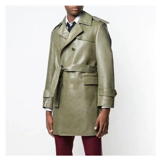 ❤톰브라운 남성 그린 가죽 코트 - Mens Green Coats - thom0580x