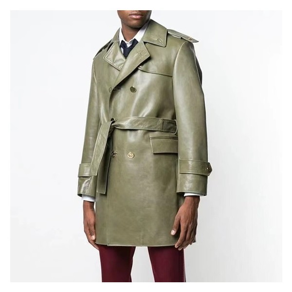 ❤톰브라운 남성 그린 가죽 코트 - Mens Green Coats - thom0580x
