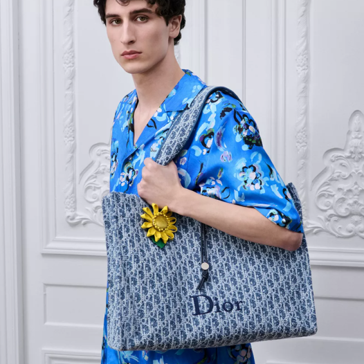 디올 남성 리베이라 스폰지-이펙트 북 토트 백 라지 - Dior Riviera Large Book Tote in Sponge-Effect