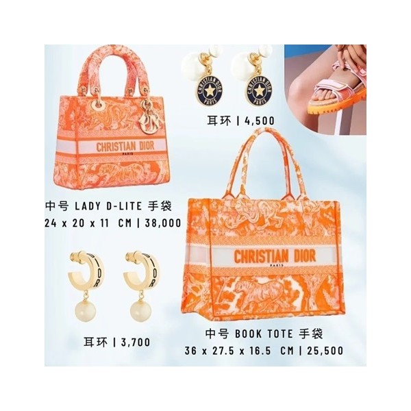 ❤디올 남/녀 오렌지 북토트 - Unisex Orange Book Tote - dio02102x