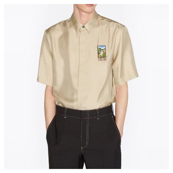 ❤디올 남성 베이지 반팔 셔츠 - Mens Beige Tshirts - dio02128x