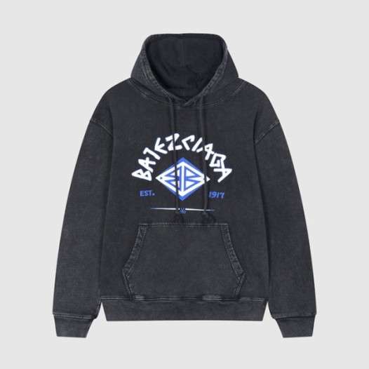 ❤발렌시아가 남/여 캐쥬얼 블랙 후드티 - Unisex Black Hoodie - bal01676x