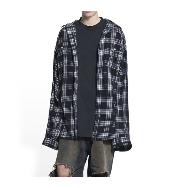 ❤발렌시아가 트렌디 남성 블랙 셔츠 - Mens Black Tshirts - bal01677x