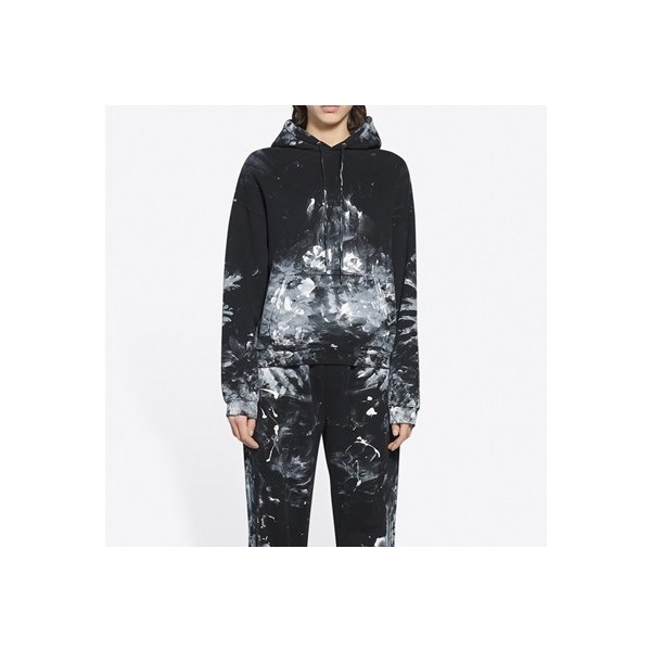 ❤발렌시아가 남/여 캐쥬얼 블랙 후드티 - Unisex Black Hoodie - bal01678x