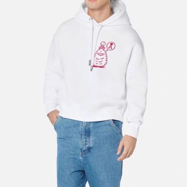 ❤아미 남성 캐쥬얼 화이트 후드티 - Mens White Hoodie - ami0302x