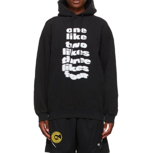 ❤발렌시아가 남/여 캐쥬얼 블랙 후드티 - Unisex Black Hoodie - bal01679x