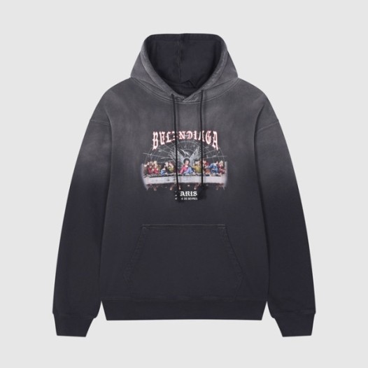 ❤발렌시아가 남/여 캐쥬얼 블랙 후드티 - Unisex Black Hoodie - bal01686x