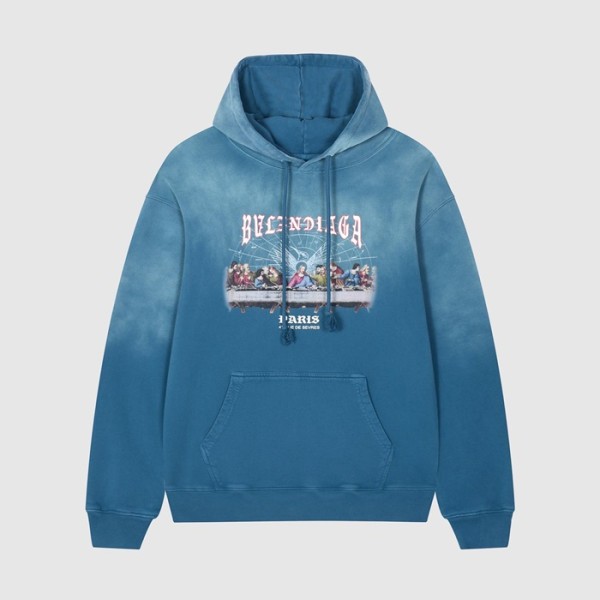 ❤발렌시아가 남/여 캐쥬얼 블루 후드티 - Unisex Blue Hoodie - bal01687x