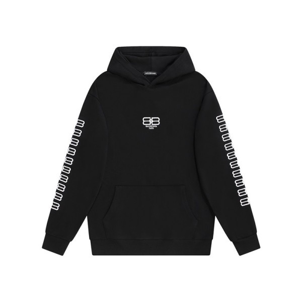 ❤발렌시아가 남/여 캐쥬얼 블랙 후드티 - Unisex Black Hoodie - bal01694x