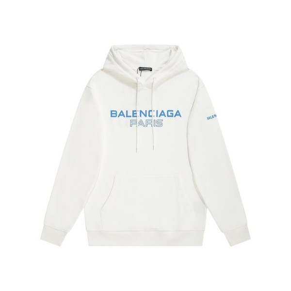 ❤발렌시아가 남/여 캐쥬얼 화이트 후드티 - Unisex White Hoodie - bal01696x
