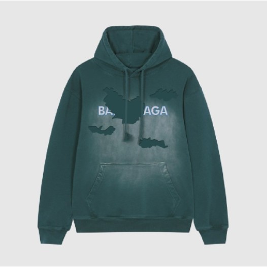❤발렌시아가 남/녀 캐쥬얼 블루 후드티 - Balenciaga Unisex Blue Hoodie - bal01703x