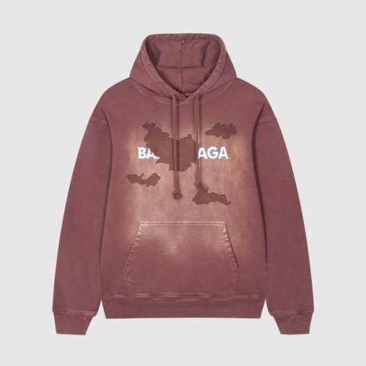 ❤발렌시아가 남/녀 캐쥬얼 버건디 후드티 - Balenciaga Unisex Burgundy Hoodie - bal01704x