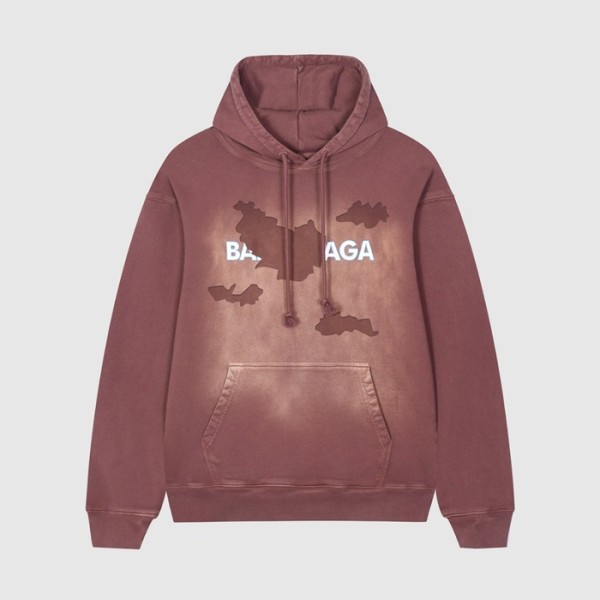 ❤발렌시아가 남/녀 캐쥬얼 버건디 후드티 - Balenciaga Unisex Burgundy Hoodie - bal01704x