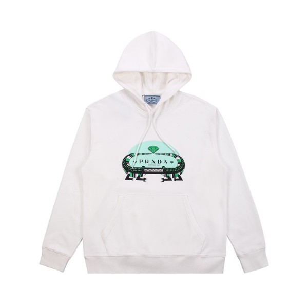 ❤프라다 남성 캐쥬얼 화이트 후드티 - Prada Mens White Hoodie - pra02855x