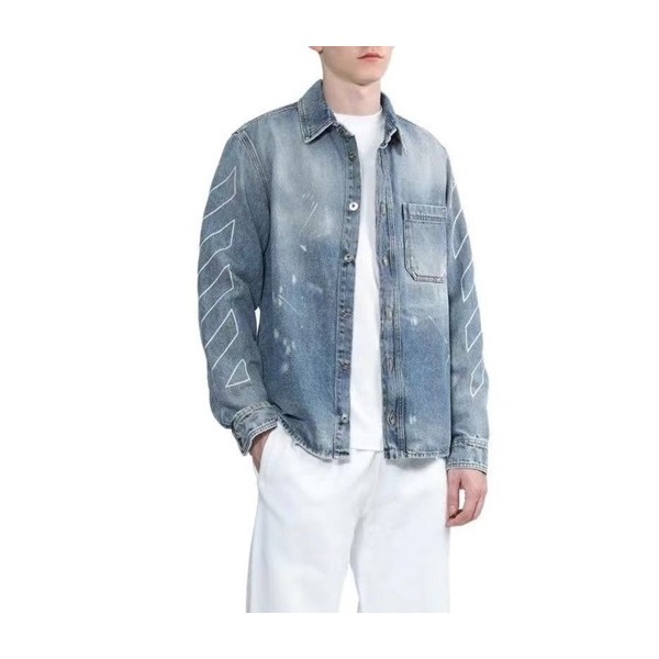 ❤오프화이트 남성 시그니처 블루 셔츠 - Off-white Mens Blue Shirts - off0852x