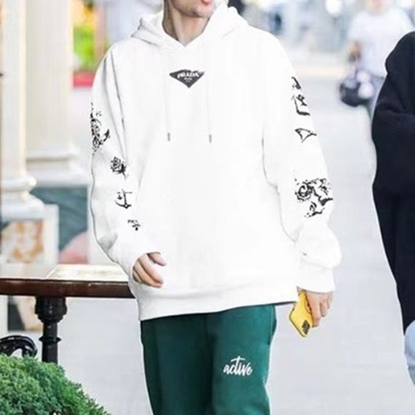 ❤프라다 남성 캐쥬얼 화이트 후드티 - Prada Mens White Hoodie - pra02882x