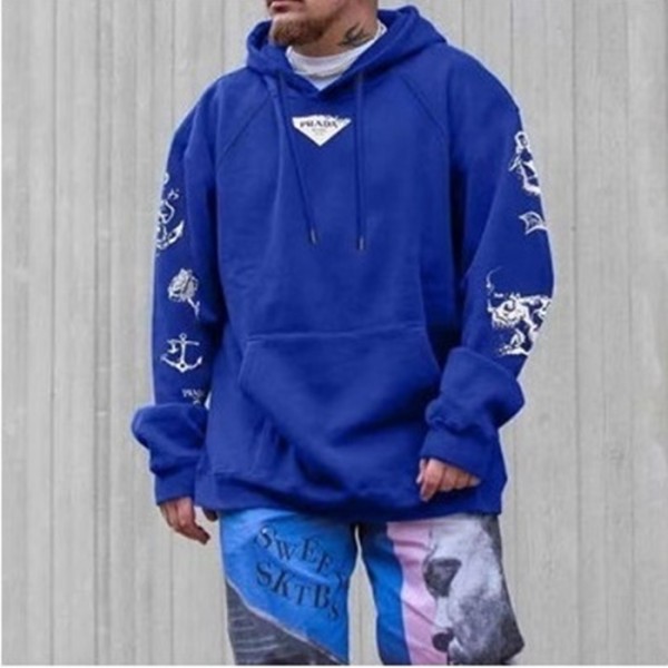 ❤프라다 남성 캐쥬얼 블루 후드티 - Prada Mens Blue Hoodie - pra02884x