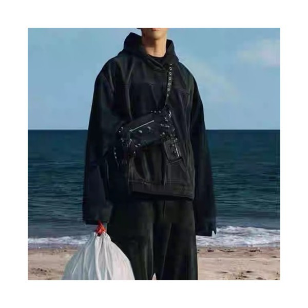 ❤발렌시아가 남성 캐쥬얼 블랙 후드티 - Balenciaga Mens Black Hoodie - bal01735x
