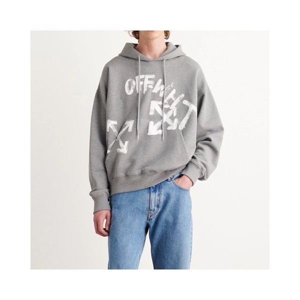❤오프화이트 남성 캐쥬얼 그레이 후드티 - Off-white Mens Gray Hoodie - off0873x