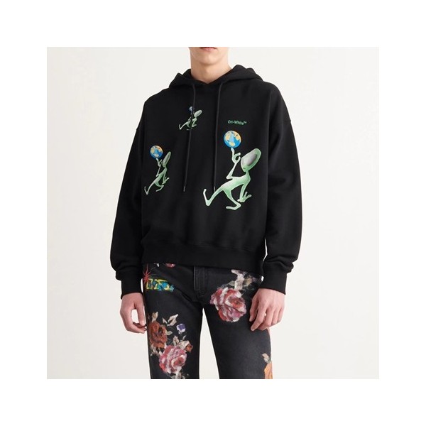 ❤오프화이트 남성 캐쥬얼 블랙 후드티 - Off-white Mens Black Hoodie - off0875x