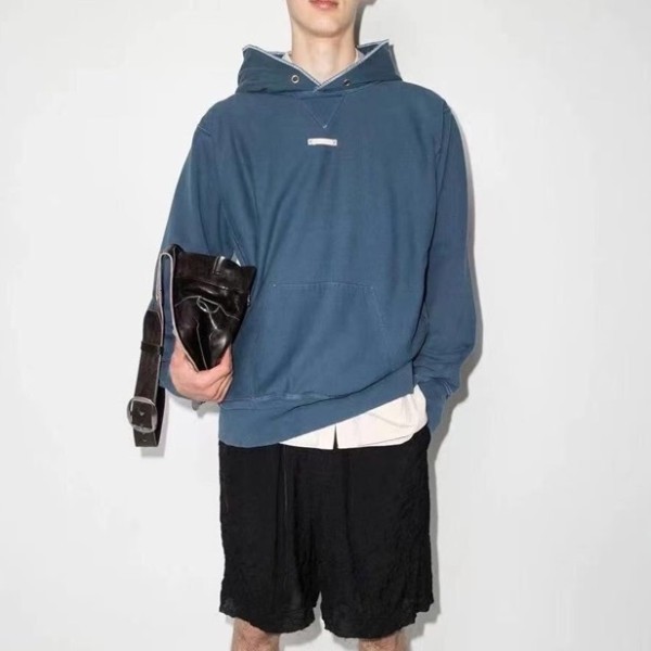 ❤메종마르지엘라 남성 블루 후드티 - Maison margiela Mens Blue Hoodie - mai0107x