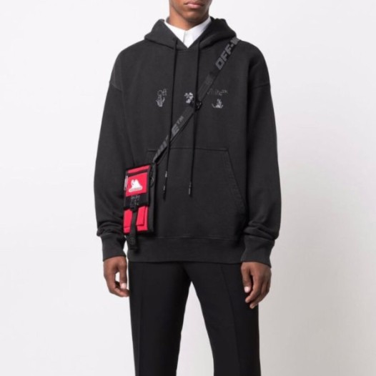 ❤오프화이트 남성 블랙 후드티 - Off-white Mens Black Hoodie - off0887x